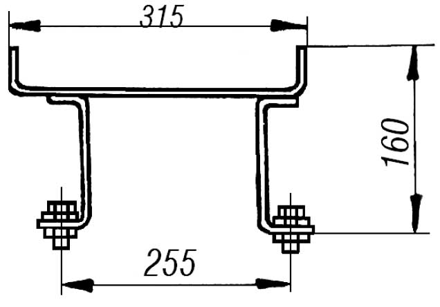 Скоба кабельростов С2 - габаритная схема