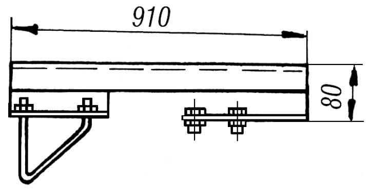 Распорка кабельростов Р9 - габаритная схема