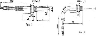 Рис.1. Габаритный чертеж преобразователя термоэлектрического ТХК-2488