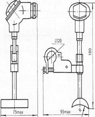 Рис.1. Габаритный чертеж преобразователя термоэлектрического ТХК-0487