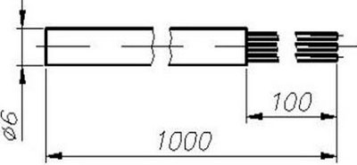 Рис.1. Габаритный чертеж термопреобразователя сопротивления ТСМ-410М