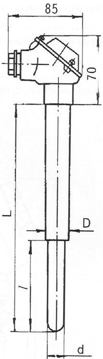 Рис.1. Габаритный чертеж преобразователя термоэлектрического ТПП-1788