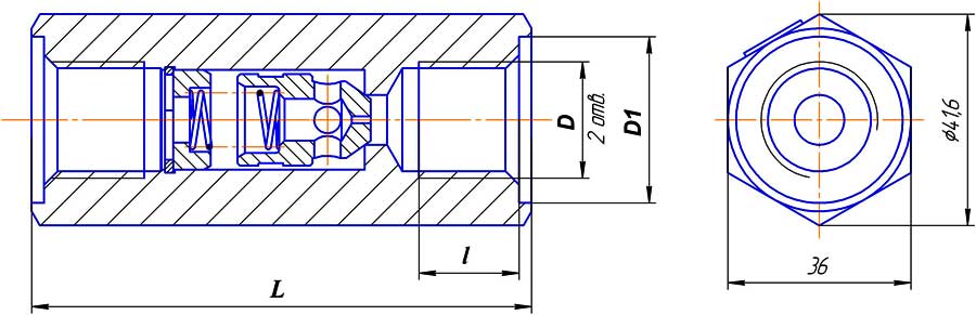 Конструктивная схема клапана КЛ-16.3